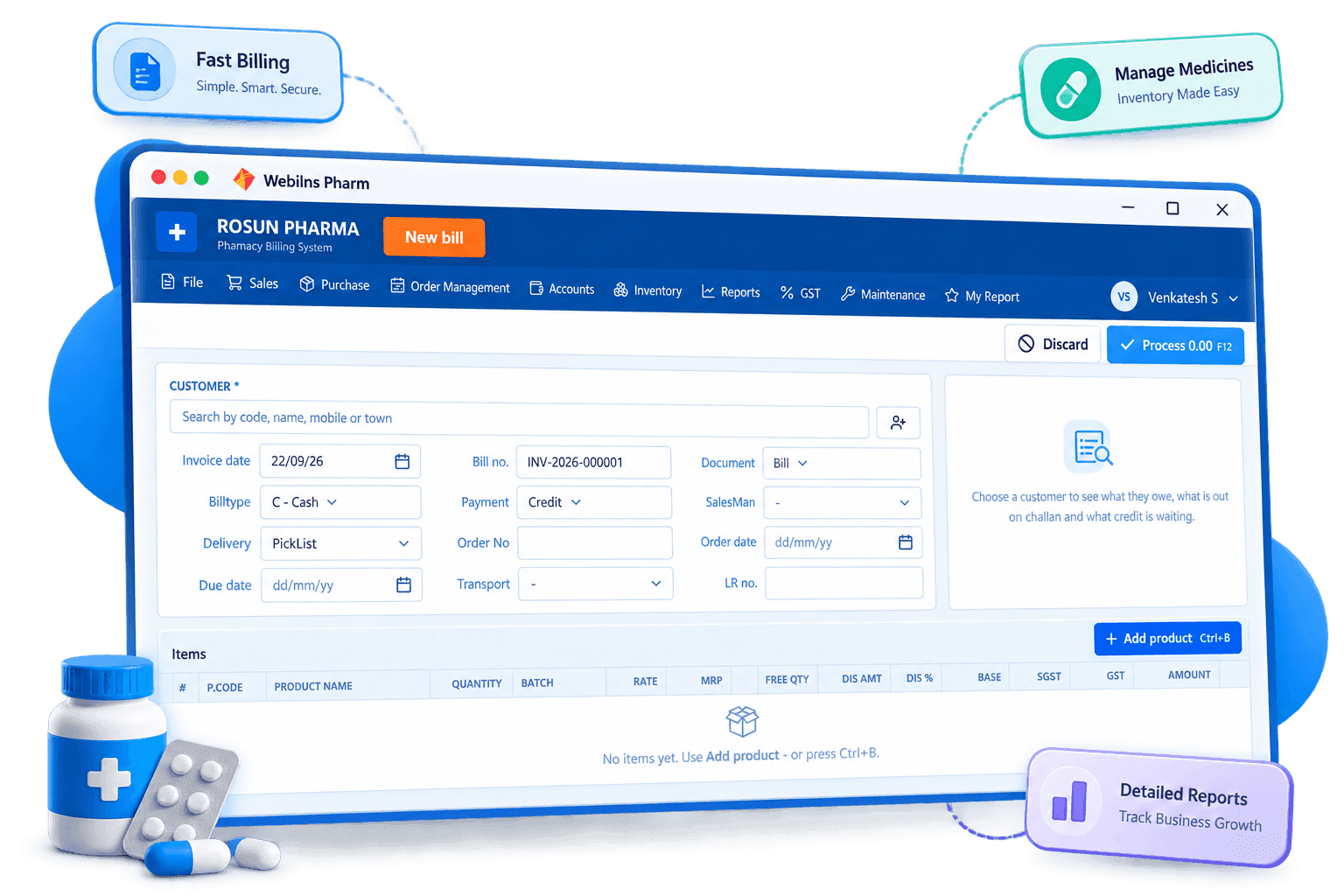 Webilns billing software